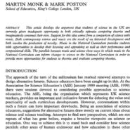 Science Ed. Can Learn From Music Ed.